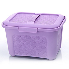 Weave Design Plastic Storage Box with Handle (SLSN006)